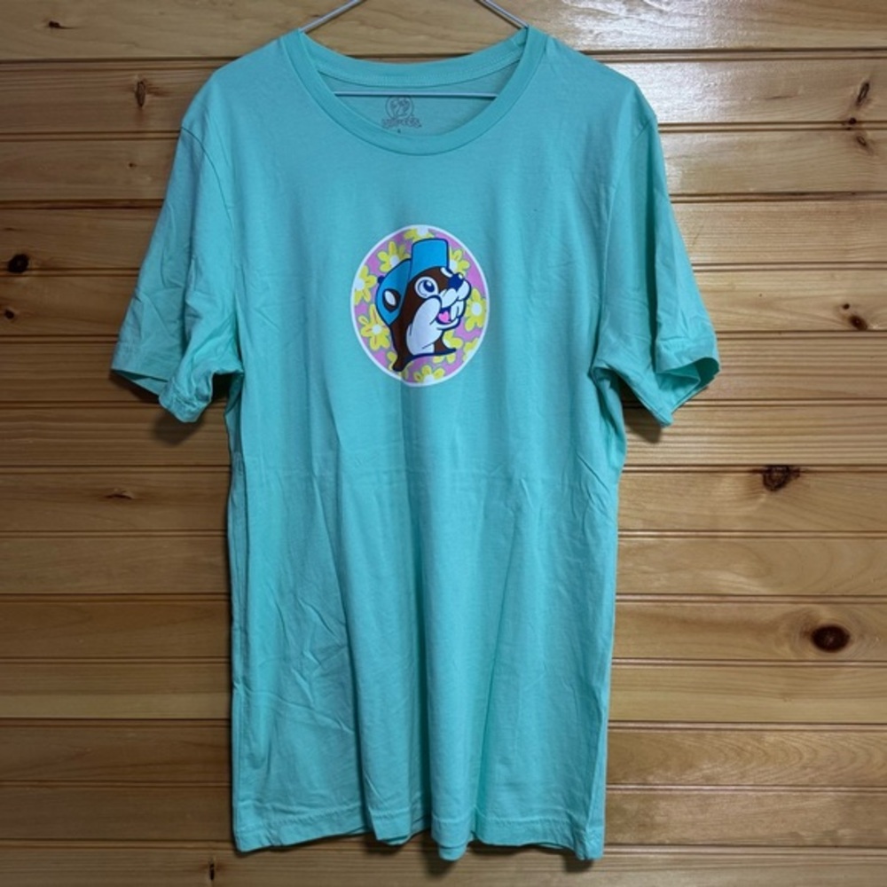 Buc-ee’s Dance in the Rain Aqua Graphic T-Shirt Large